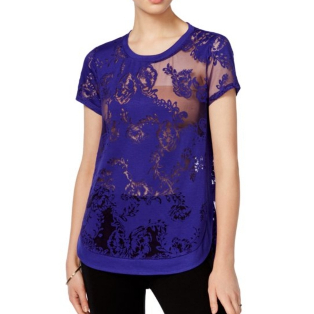 Bar III burnout sheer top S